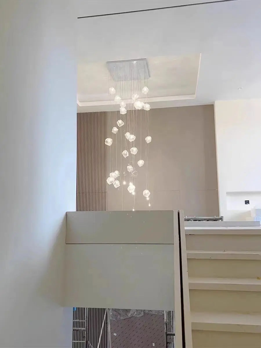 Afralia™ Cube Chandelier Pendant Lights for Restaurant Loft Stairwell Bedroom Art Décor