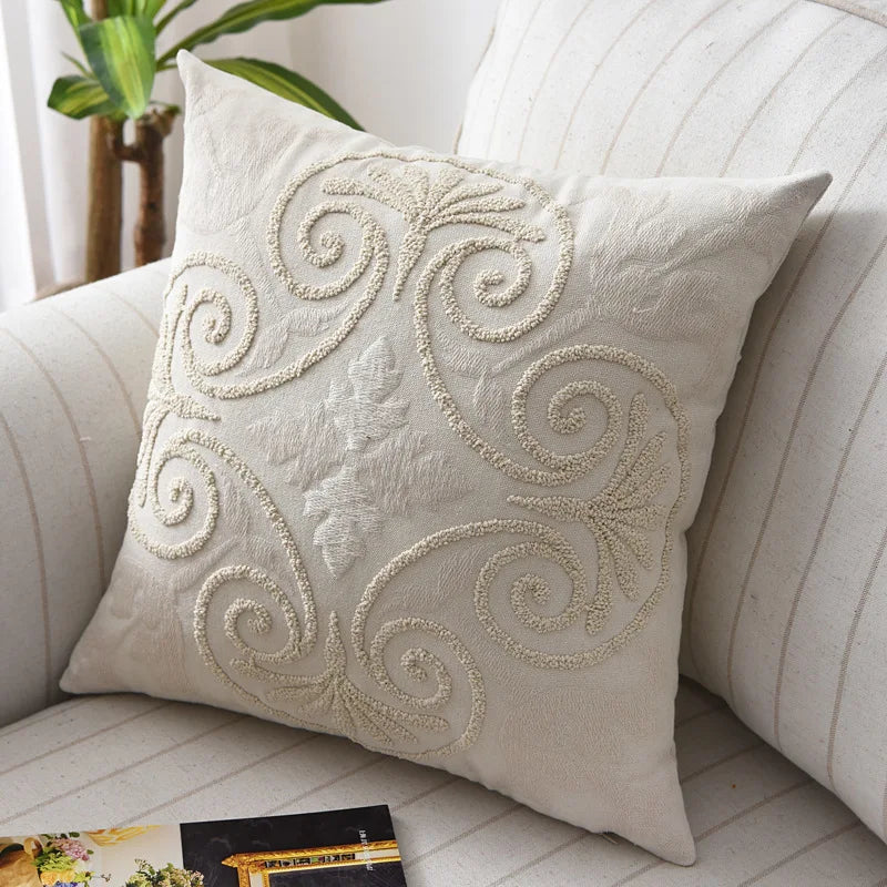 Afralia™ Plain Flower Linen Pillowcase, 45x45 cm Home Decor