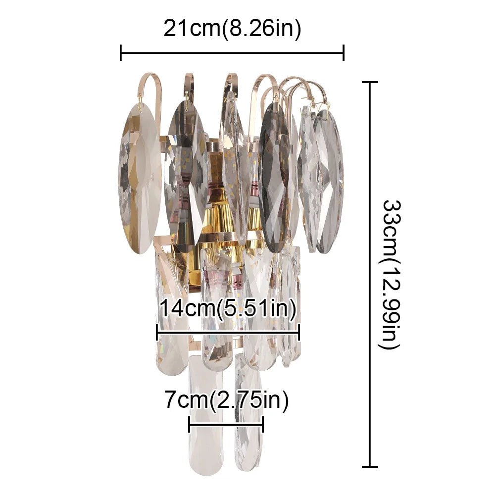 Afralia™ Crystal LED Wall Light Modern Indoor Lighting for Living Room & Aisle
