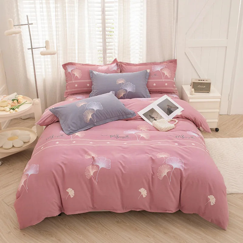 Afralia™ Luxury Cotton Printing Bedding Set - High Quality Cozy Double Quilt Cover Kit