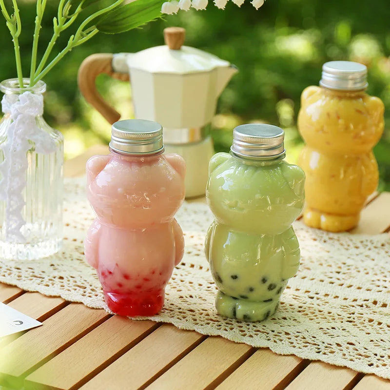 Afralia™ Cute Cat Beverage Bottle for Milk Tea Coffee Juice Portable Drinking Cup