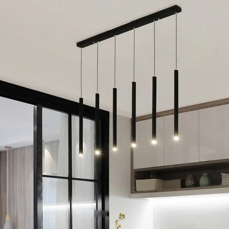 Afralia™ LED Tube Pendant Lamp for Dining Room, Bedroom, Kitchen, Bar, Hall