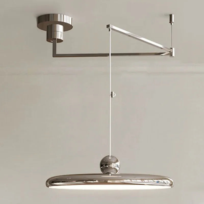 Afralia™ Cream Iron Art Chandelier LED Pendant Light for Bedroom Living Room