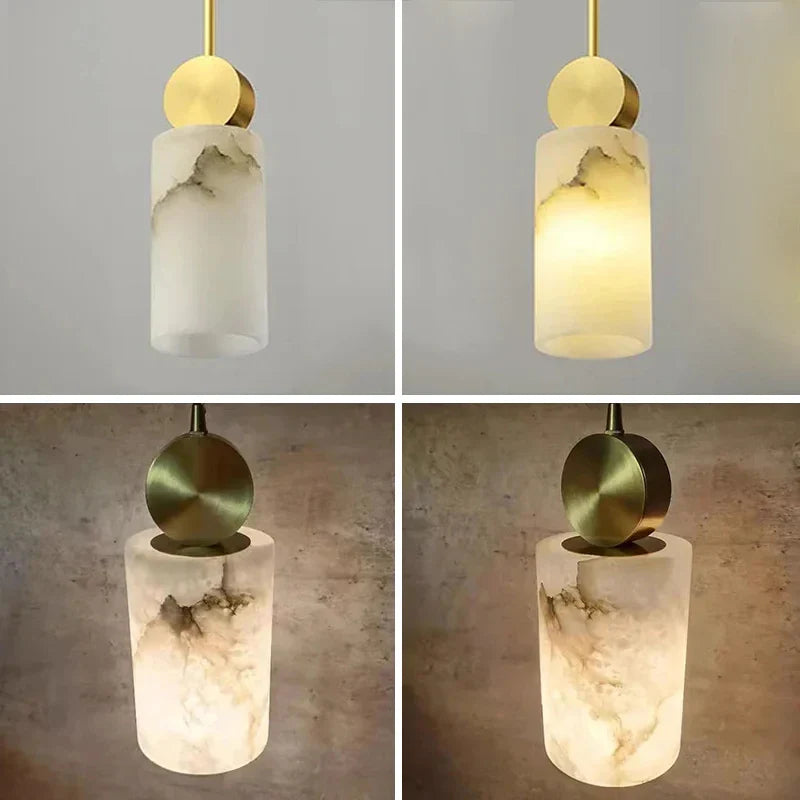 Afralia™ Nordic Marble Copper Pendant Lights LED Hanging Luminaires G9
