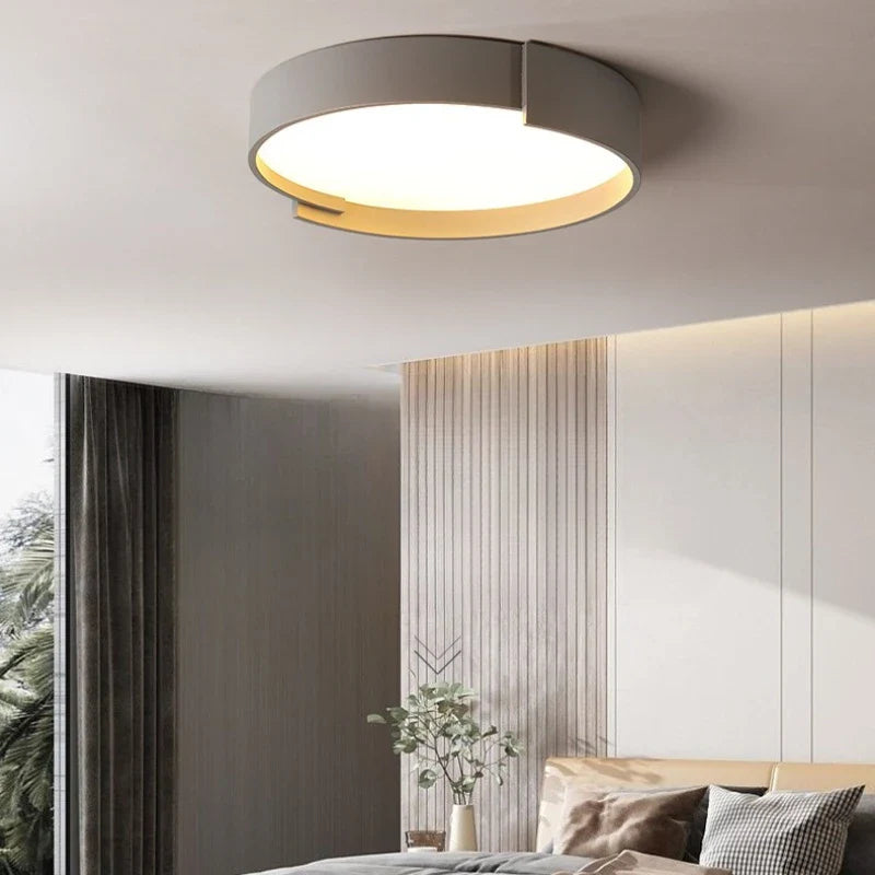 Afralia™ LED Ceiling Lamp Master Bedroom White Gray Modern Round Study Room