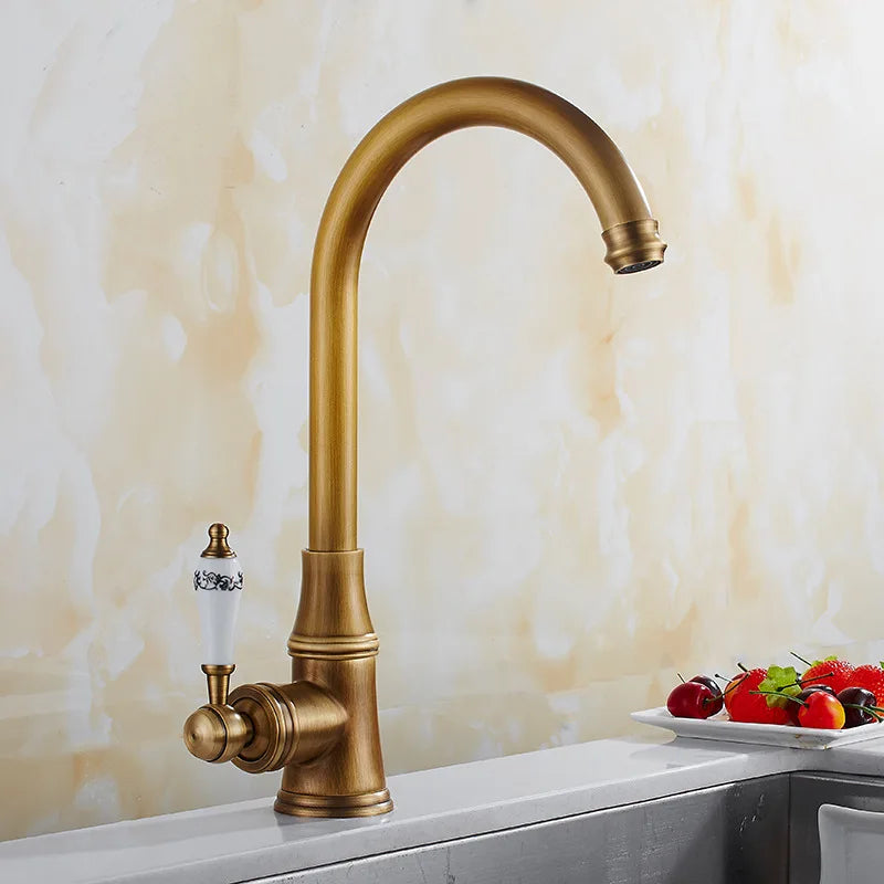 Afralia™ Swivel Kitchen Faucet: Brass Hot/Cold Sink Tap Mixer for Stylish & Functional Design