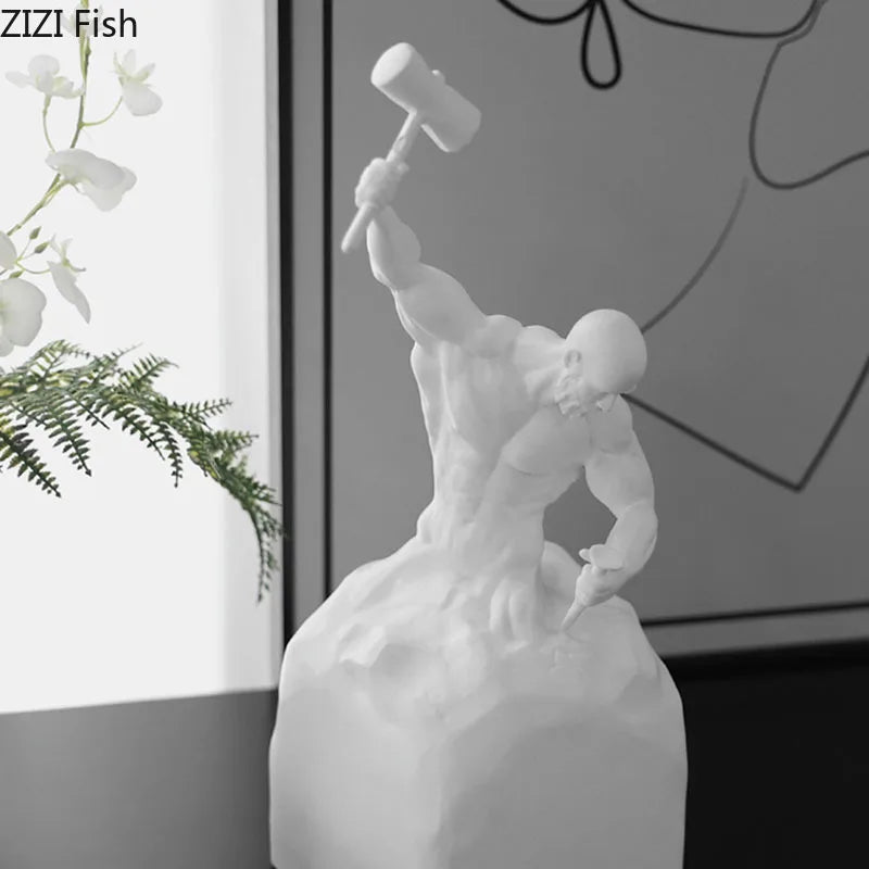 Afralia™ Abstract Art Character Statue Resin Sculpture Desk Ornament