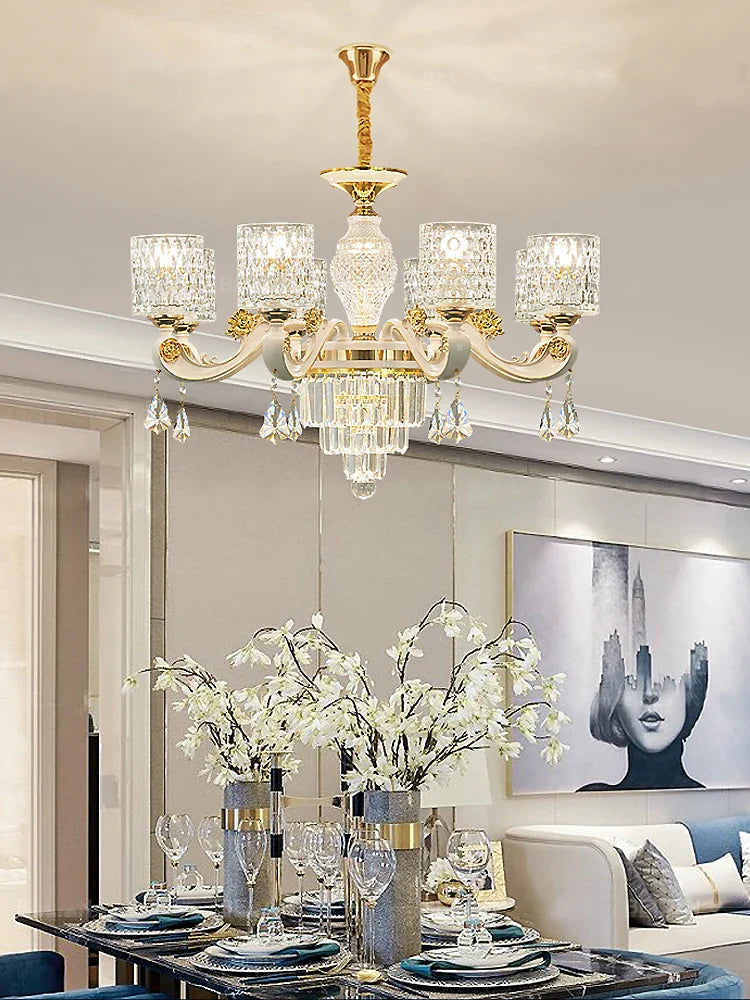 Afralia™ Crystal Luxury Chandelier for Home Living Room Dining Bedroom Villa Hall