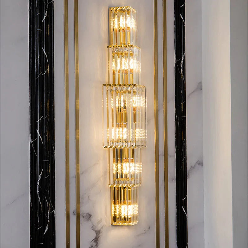 Afralia™ Crystal Wall Lamp: Elegant Lighting for Luxury Hotel, Club, Villa, Living Room, Office, Banquet