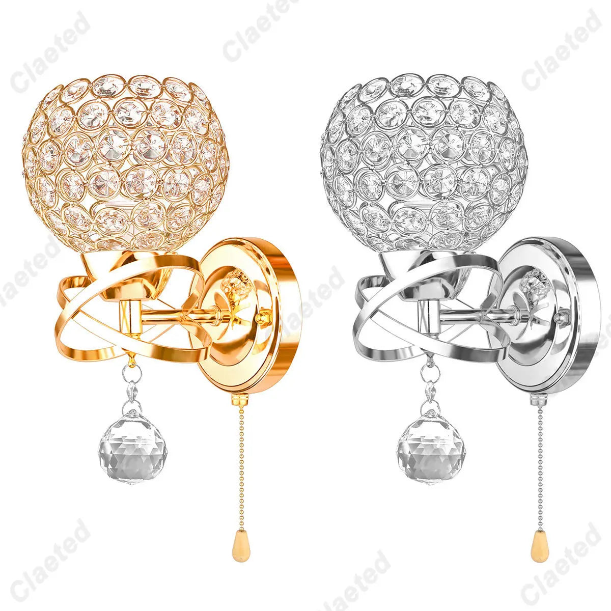 Afralia™ Crystal Wall Light: Elegant Bedroom Bedside Lamp E27 Sconce, European Design