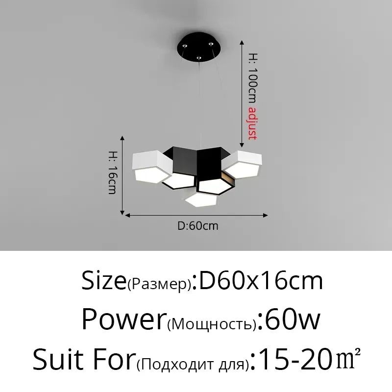 Afralia™ LED Chandelier Light Remote Dimming Pendant Minimalist Indoor Lighting