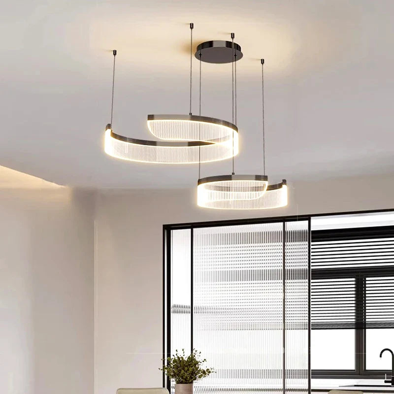 Afralia™ Modern LED Pendant Ceiling Chandelier for Indoor Dining Room and Living Room