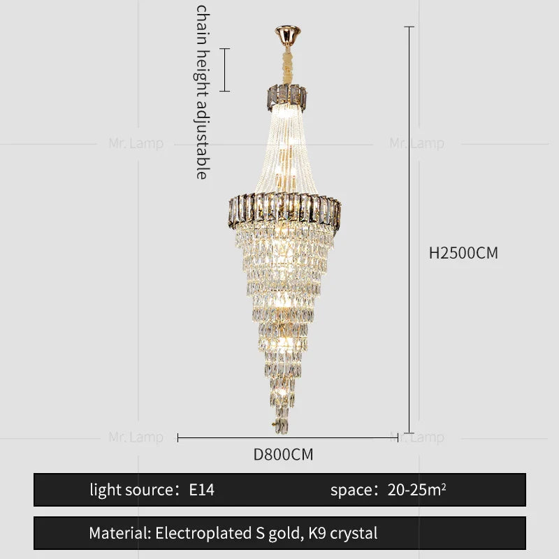 Afralia™ Crystal Chandelier: High-End Duplex & Spiral Staircase Light for Luxury Living Spaces