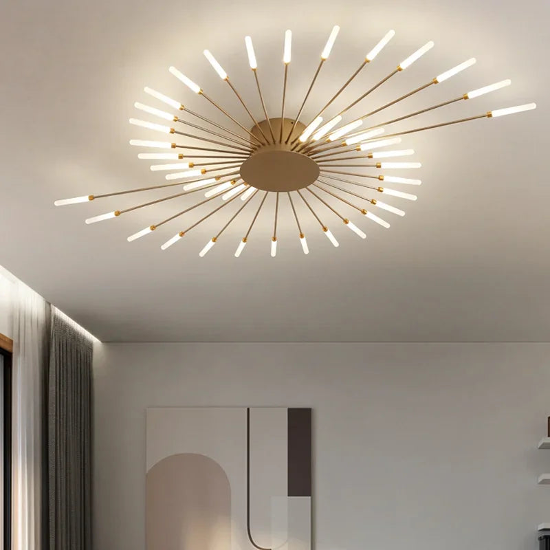 Afralia™ Nordic Gold LED Chandelier Ceiling Lights for Home Lighting