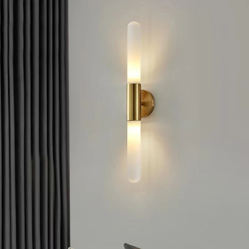 Afralia™ White Sanding Acrylic LED Wall Sconce for Bedroom Living Room Lighting