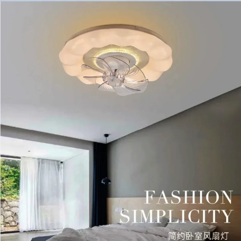Afralia™ LED Fan Lights Ceiling Lamp with Remote Control - Three Colors, Dimmable for Bedroom-Living Room