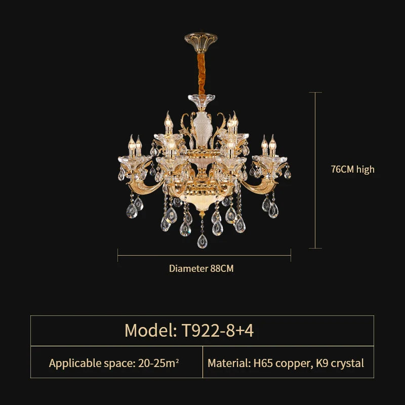 Afralia™ Elegant Crystal Chandelier for Living Room, Dining Room, and Bedroom