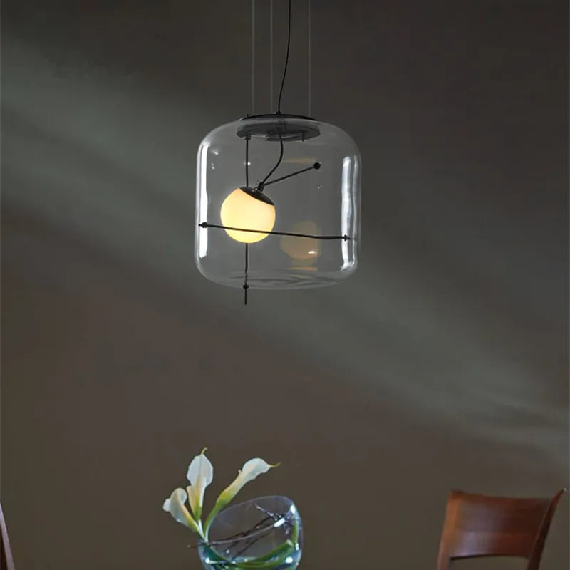 Afralia™ Retro Glass Ball Pendant Lamp for Restaurant, Bar, and Home Décor.