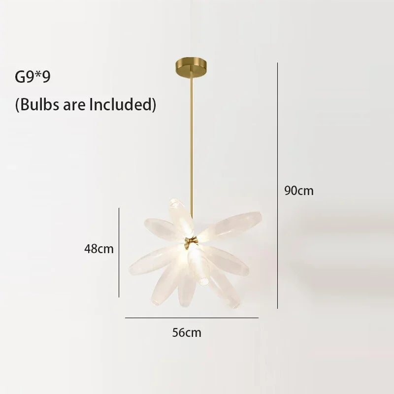 Afralia™ Oval Glass LED Chandelier for Staircase and Living Room