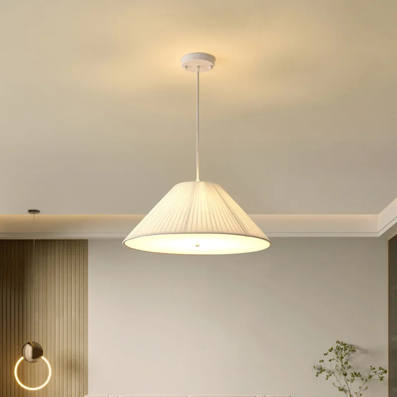 Afralia™ Nordic Pendant Chandelier, White Fabric Shade, Kitchen Bedroom Living Room Restaurant Art Light