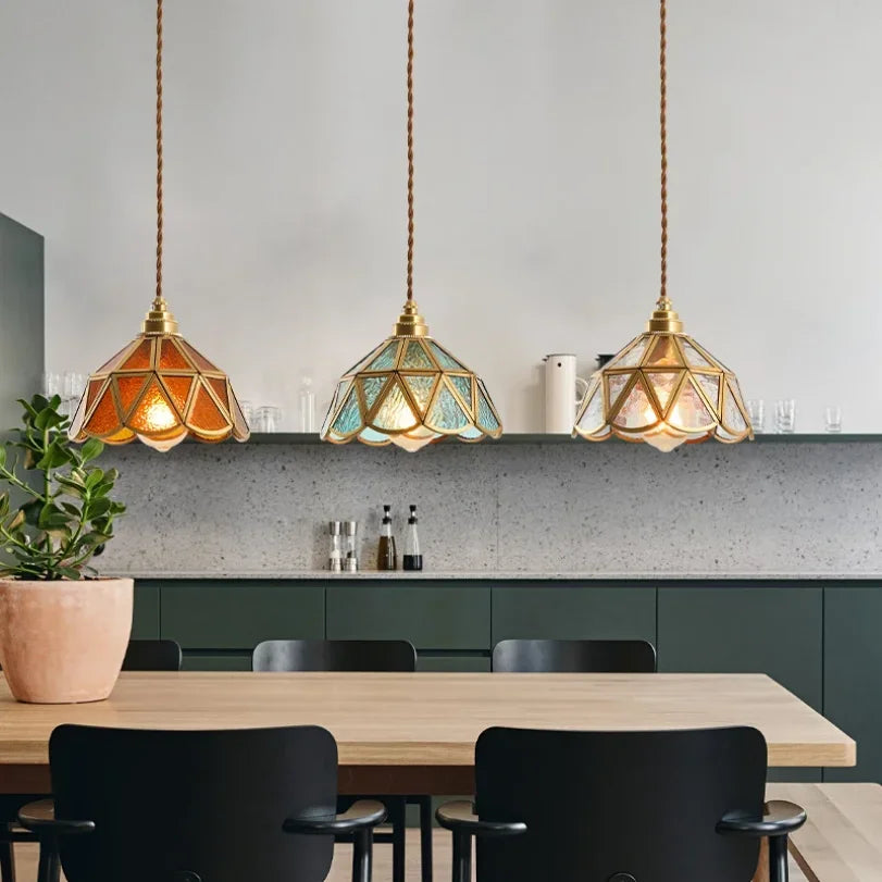 Afralia™ Glass Vintage Pendant Lights for Kitchen Restaurant Island Chandeliers