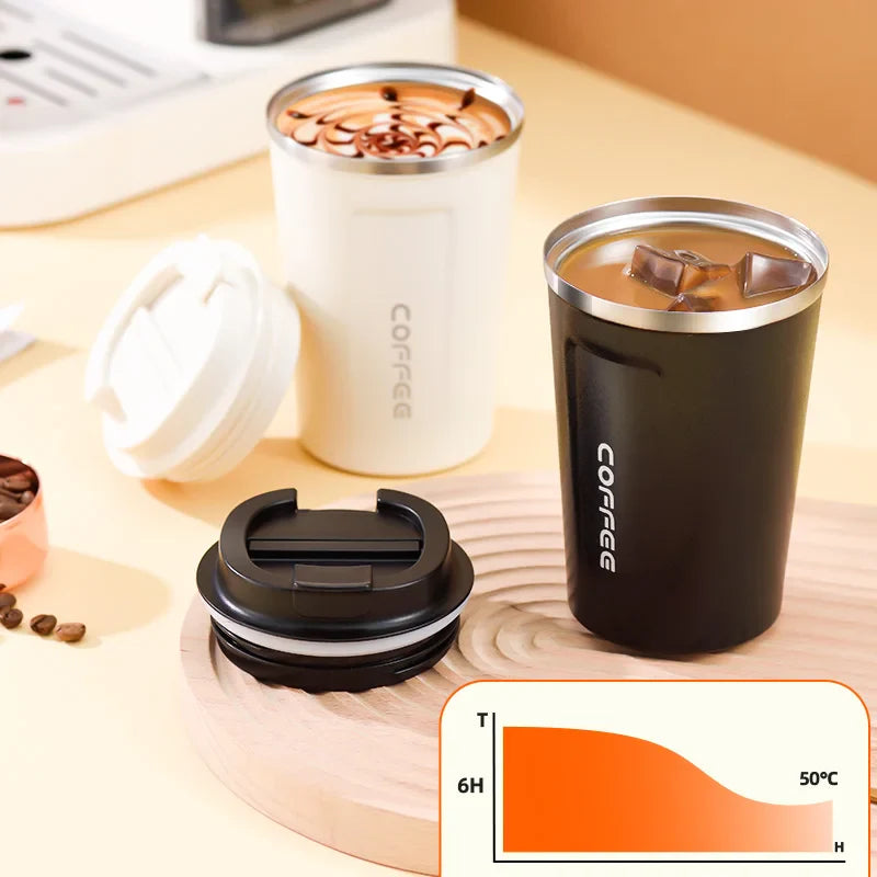 Afralia™ Stainless Steel Vacuum Flask Coffee Cup - Leak-Proof Thermal Mug
