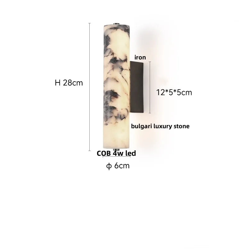 Afralia™ Nordic LED Wall Sconce Marble Wood Canopy Vanity Light