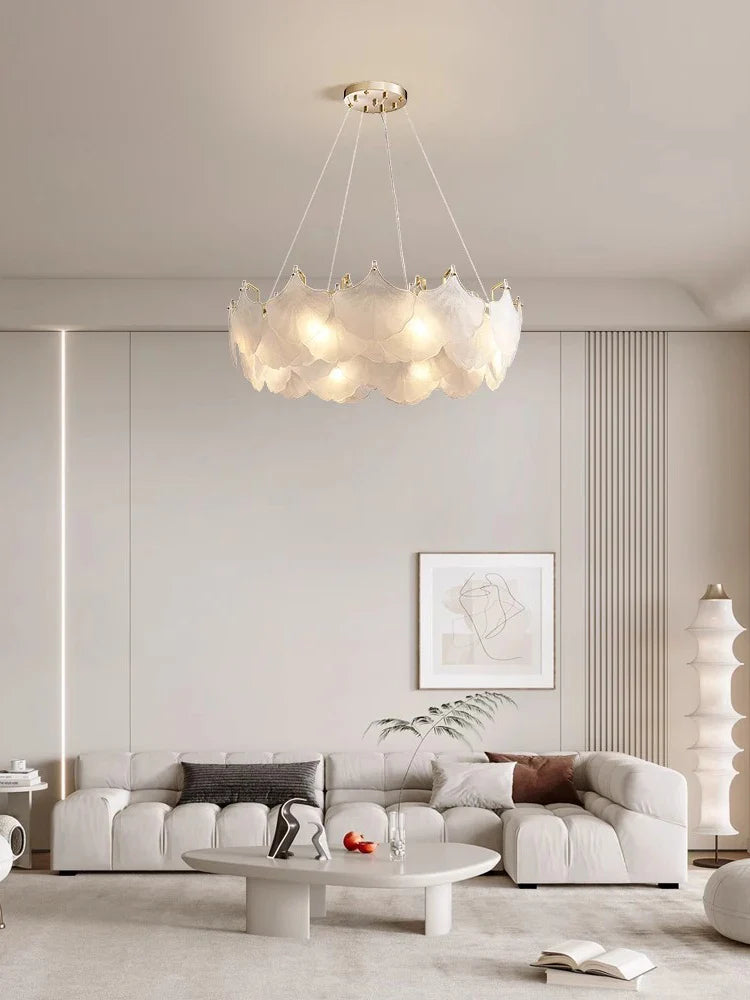 Afralia™ Glass Chandelier LED Circle Pendant Lights for Modern Luxury Living & Dining Decor