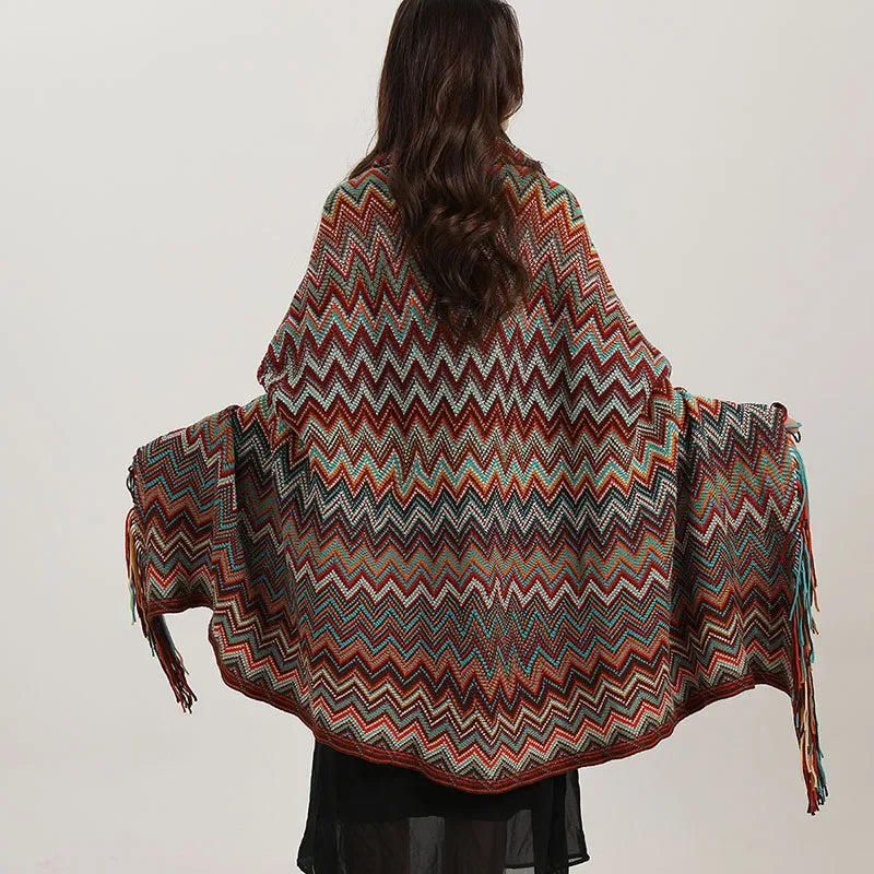 Afralia™ Bohemian Wavy Fringe Shawl: Fashionable & Multifunctional Sofa Cover Blanket