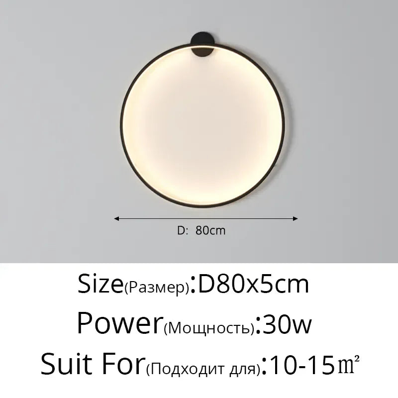 Afralia™ LED Circle Wall Lights for Living Room Bedroom Modern Decoration