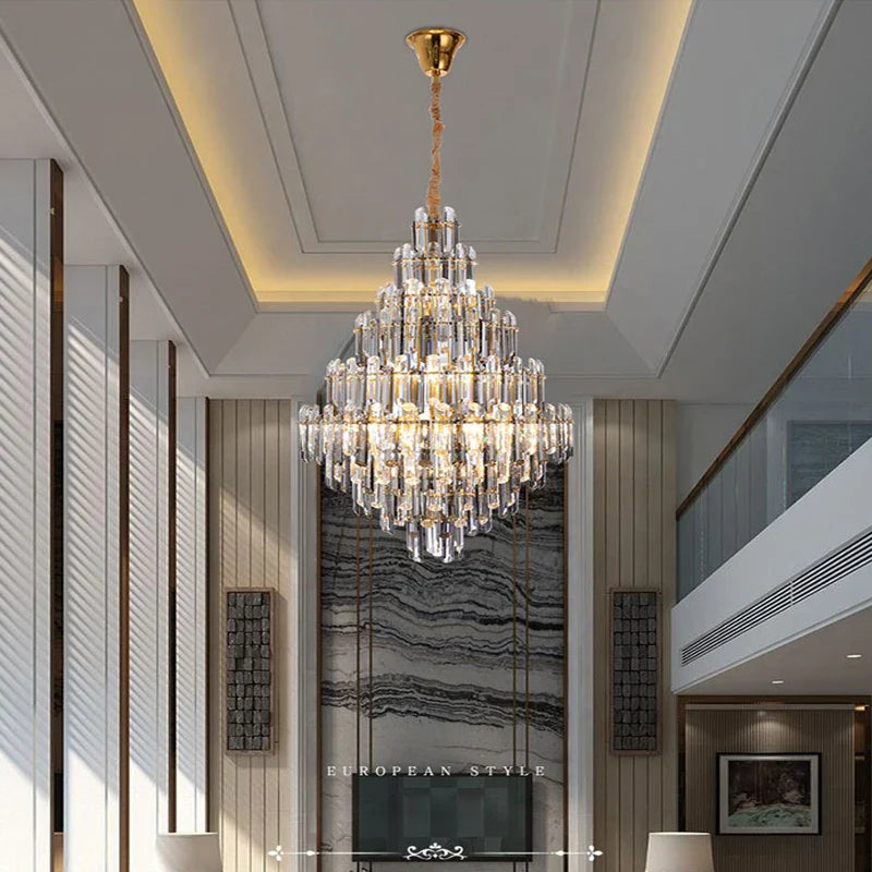 Afralia™ Luxury Dimmable LED Round Chandelier for Home Decor & Stair Lights