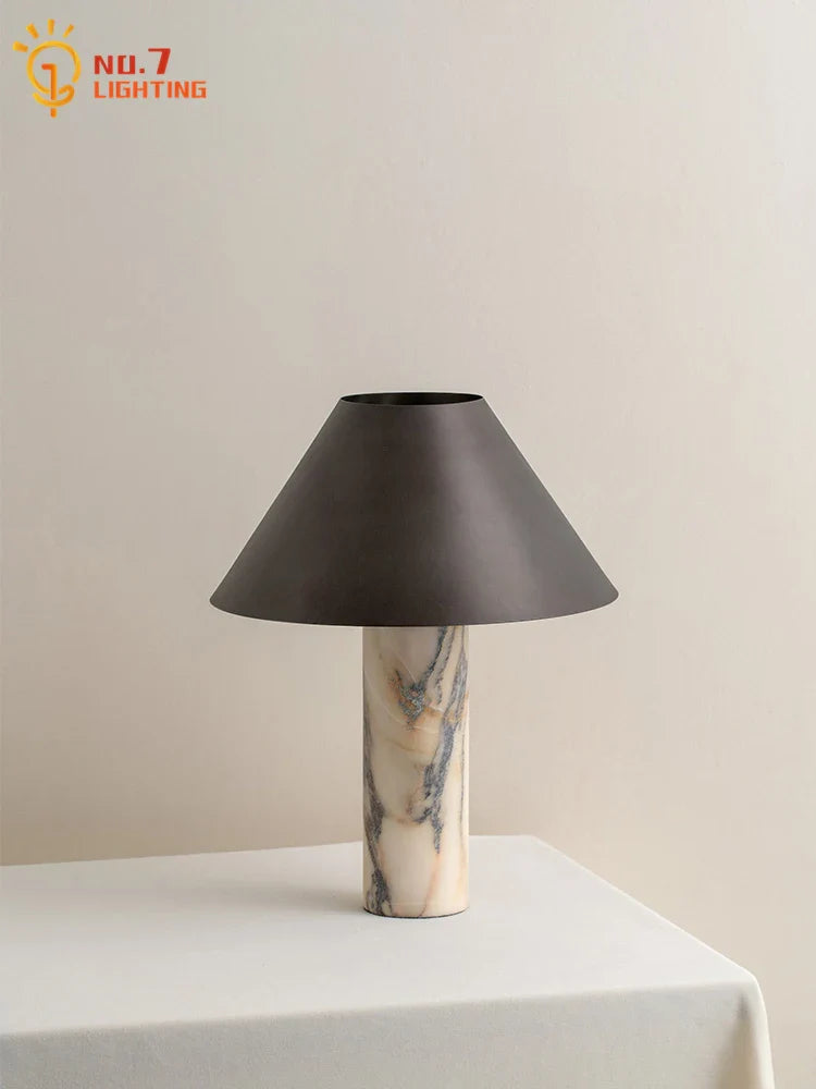 Afralia™ Marble Stone Table Lamp LED E27 Minimalist Modern Desk Light