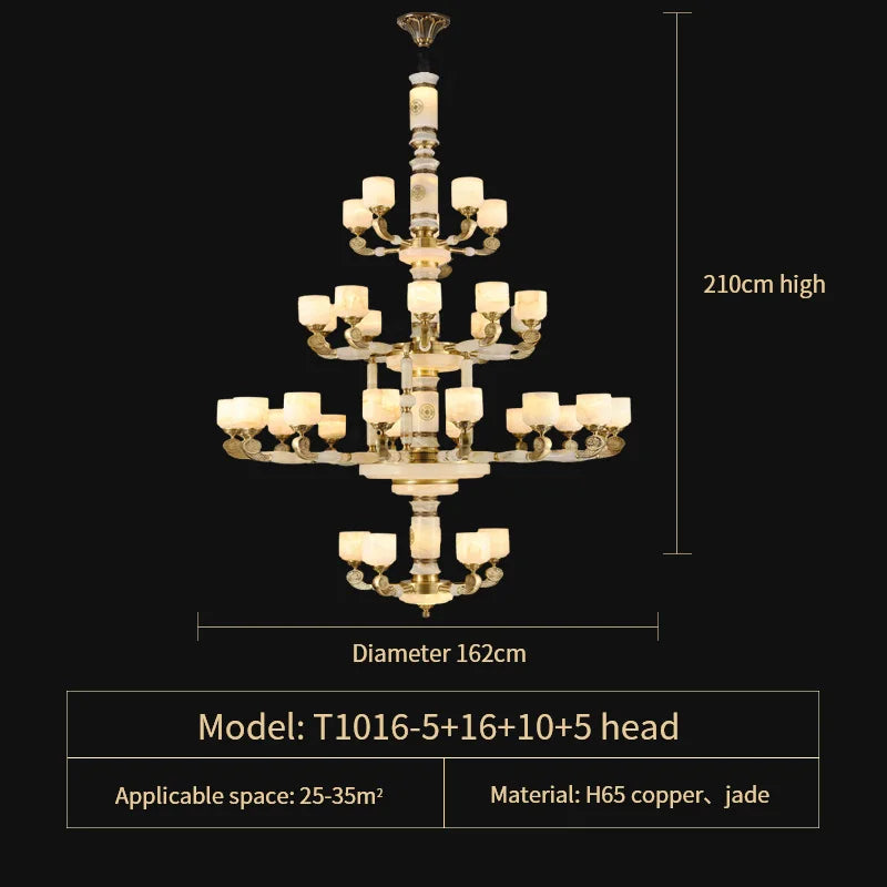 Afralia™ Jade Copper Chandelier: Luxury European Style for Living Room, Bedroom, Dining Room Lighting