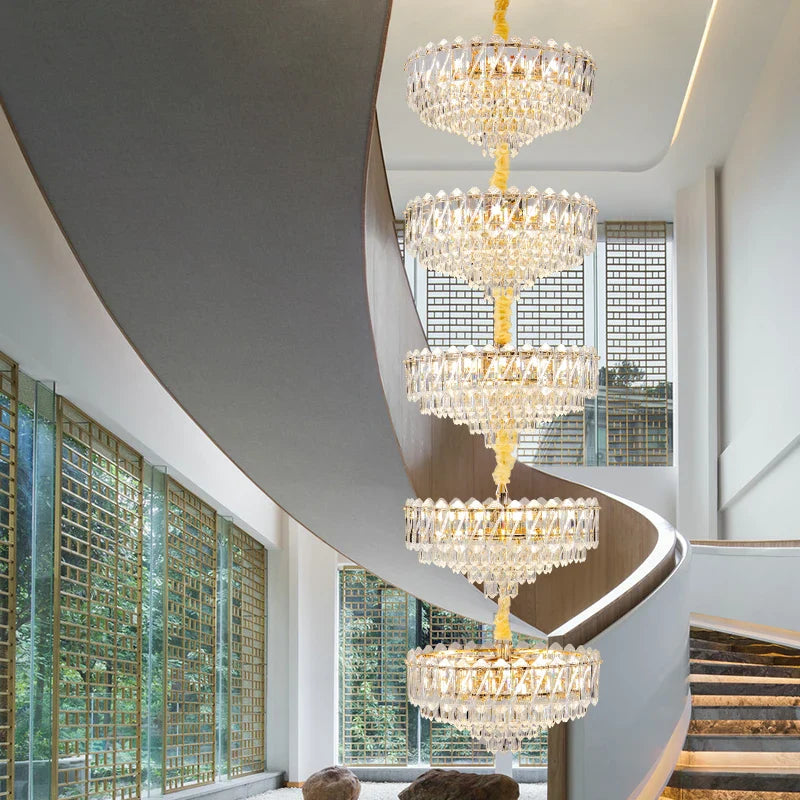 Afralia™ Crystal Duplex Chandelier: New Light Luxury Post-Modern Hall Lighting for High Living Room