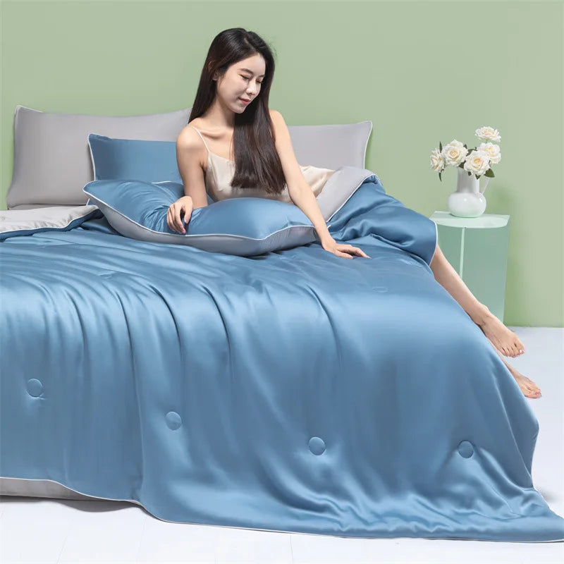 Afralia™ Cool Feel Summer Quilt: Grade A Ice, Extra Soft, Quick Drying Quilted Blanket