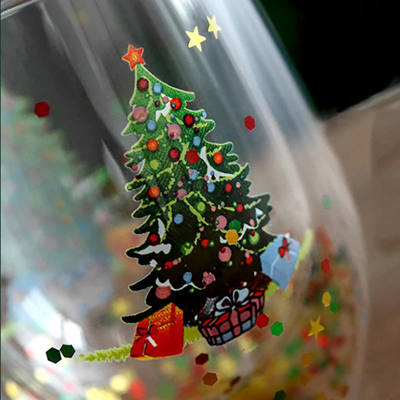 Afralia™ Double Wall Glass Mug - Festive Heat-Resistant Cup for Coffee or Water