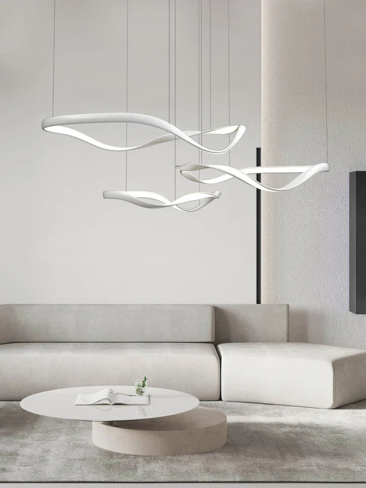 Afralia™ Modern LED Living Room Chandelier Creative Nordic Hall Lamps