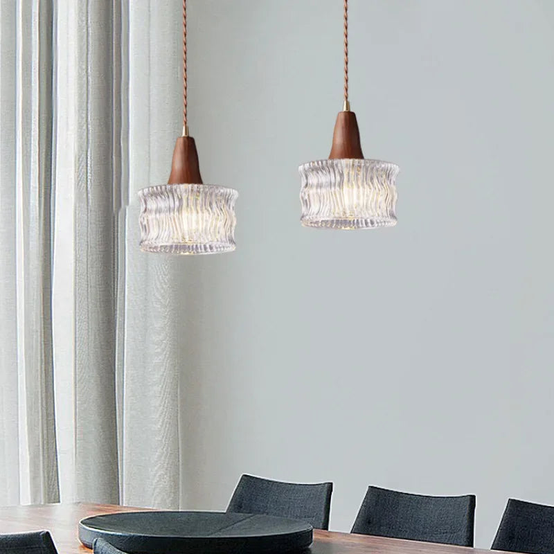 Afralia™ Minimalist Crystal Glass Chandelier - Japanese Kitchen Island Pendant Lamp