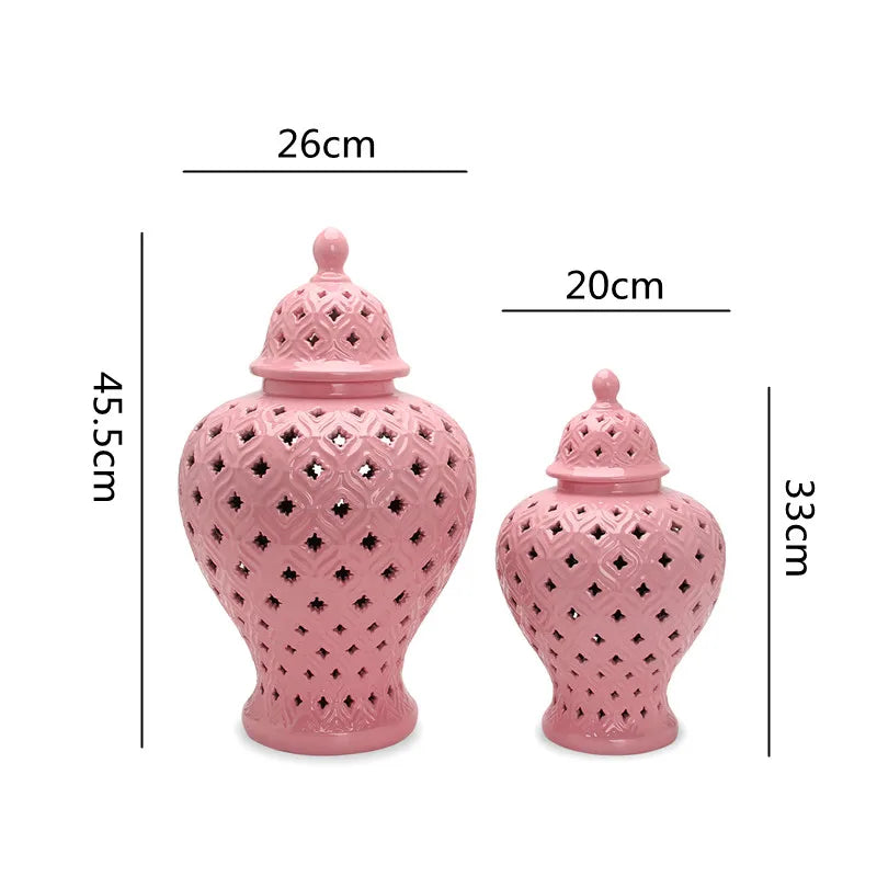 Afralia™ Ceramic Ginger Jar Vase Candy Storage Home Decor