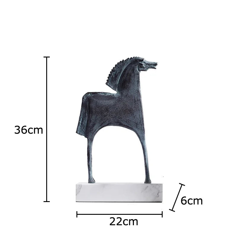 Afralia™ Iron Horse Statue - Modern Desk Decor & Room Ornaments