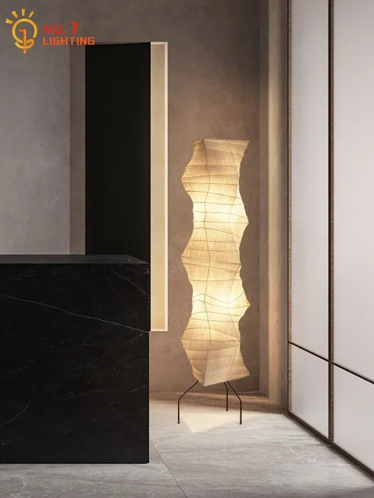 Afralia™ Akari Japanese Rice Paper Floor Lamp LED E27 Chandelier for Bedroom Living Room
