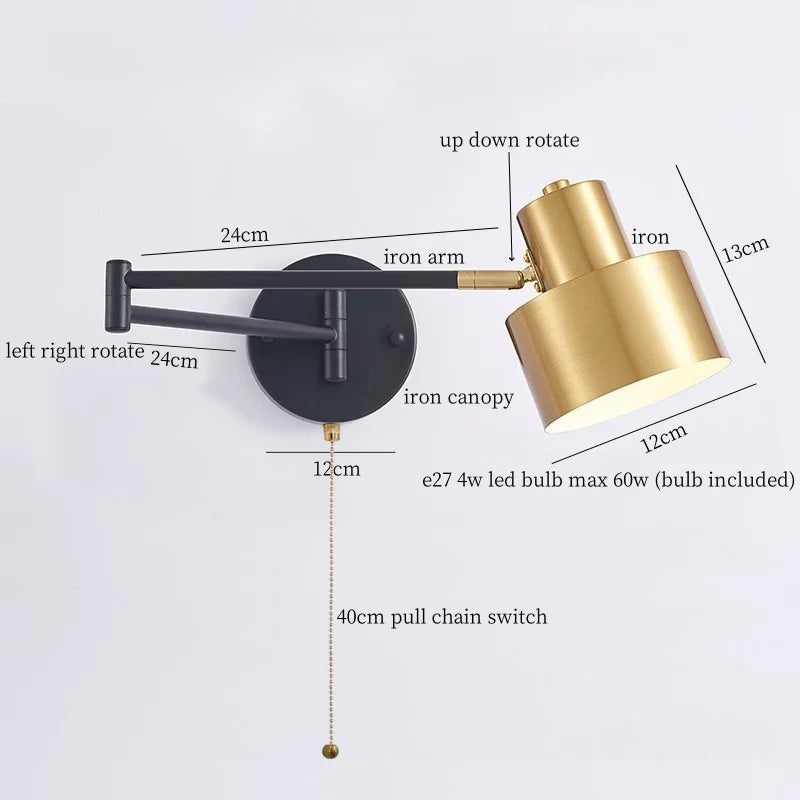 Afralia™ Iron Art LED Wall Lamp for Bedroom Stair Kitchen Living Room Decor