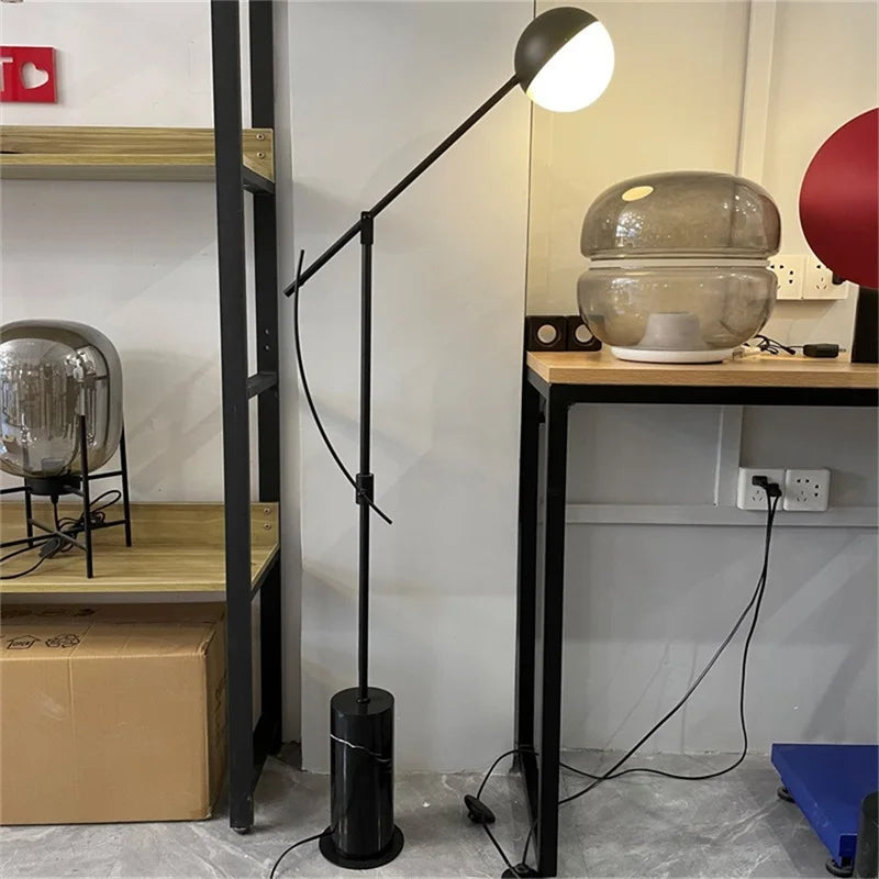 Afralia™ Nordic Vintage LED Floor Lamp in Black Marble Finish