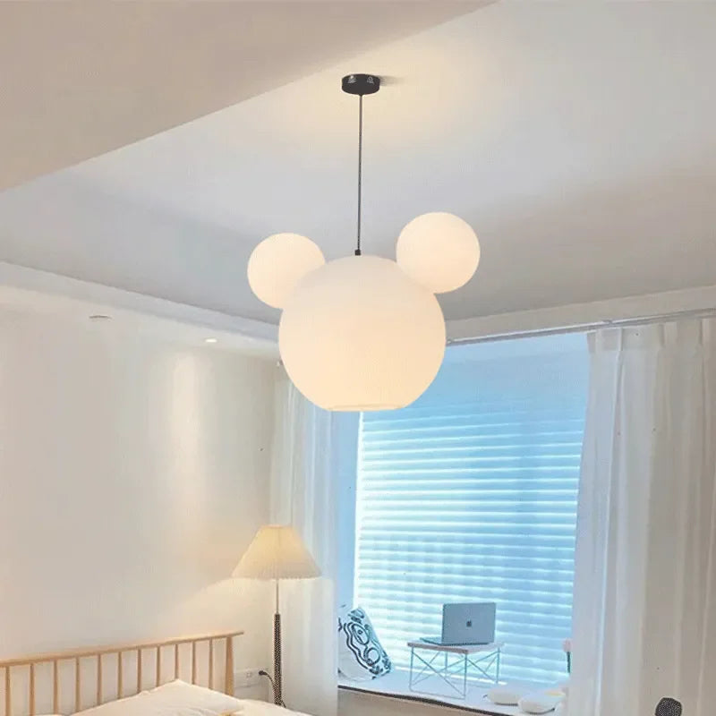 Afralia™ Mickey Cartoon LED Pendant Light for Children's Room Home Decoration
