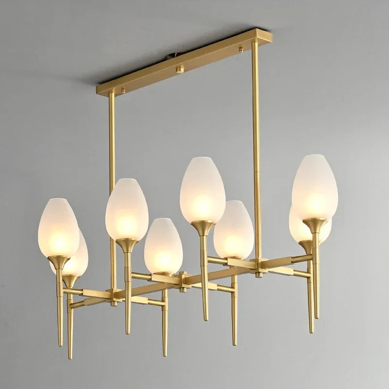 Afralia™ Copper Pendant Light: Minimalist Glass Island Fixture for Living, Dining, Bedroom