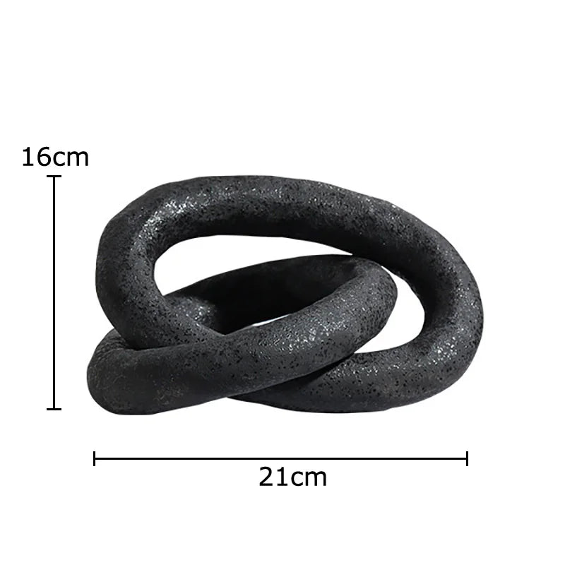 Afralia™ Marble Annular Knot Sculpture for Chic Room Decor Artistic Aesthetics