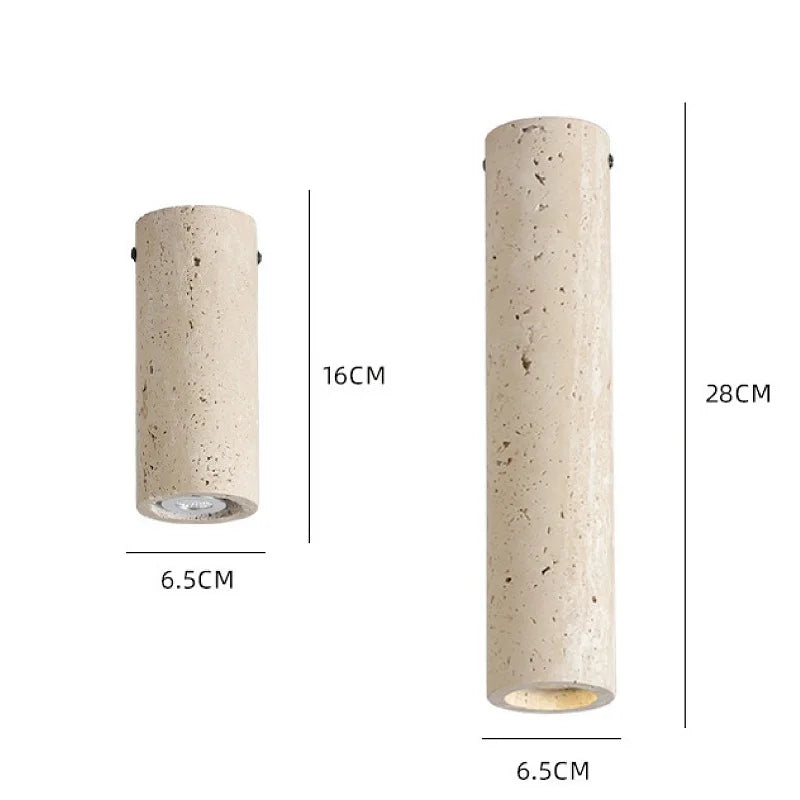 Afralia™ Yellow Travertine Ceiling Lamp - Modern Minimalist Cylindrical B&B Retro Lighting