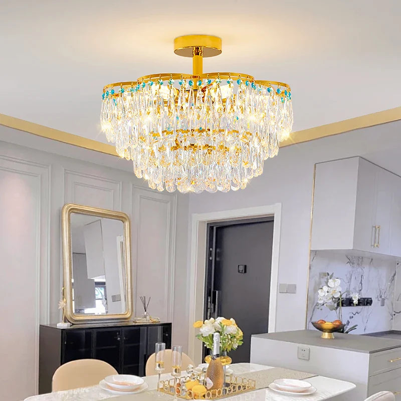 Afralia™ Crystal Light Chandelier | Post-Modern European Luxury for Living Room, Bedroom, Dining