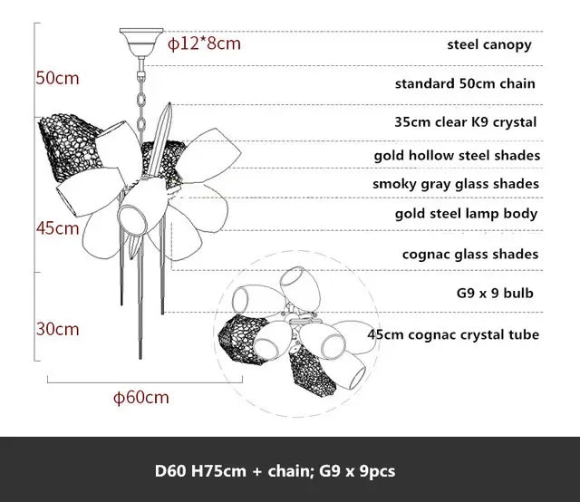 Afralia™ Crystal Duplex Chandelier: Modern Artistic Living Room Lighting