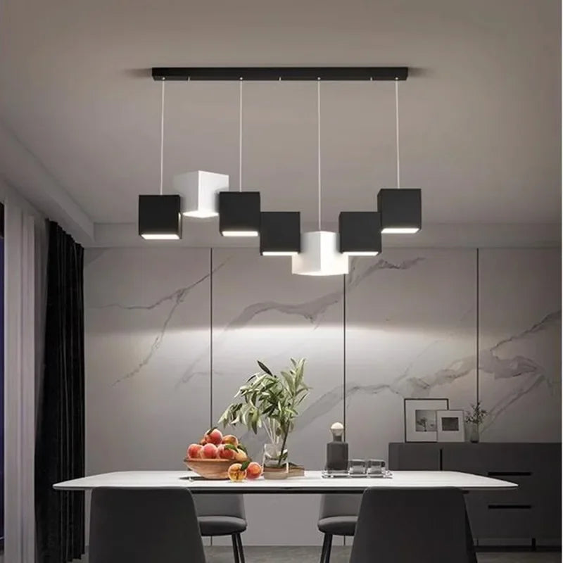 Afralia™ Magic Cube LED Pendant Lights for Dining Room Living Room Fixtures